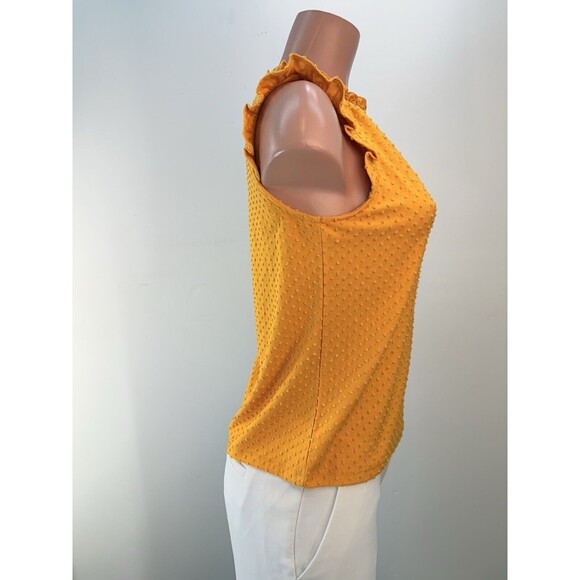 J.Crew Yellow Swiss Dot Sleeveless Ruffle Tank Top Blouse - Picture 2 of 15